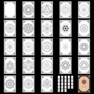 Sacred Geometry, 22 high quality Coloring Mandalas, Mindfulness or meditation tool,  for art prints or spiritual and relaxing journal