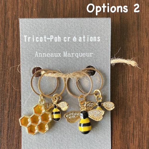 Lot d’anneaux marqueur abeilles pour tricot fait main