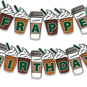Sofortiger Download-Starbucks Banner-Starbucks Frappe Geburtstagsbanner-Starbucks Coffee Party-Starbucks DRUCKBAR