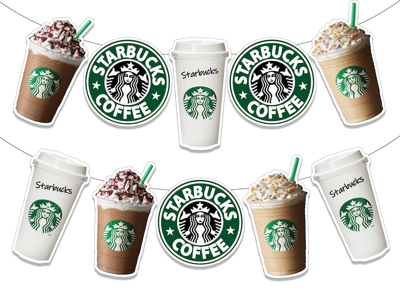 Instant Download Starbucks Banner Starbucks Birthday Banner - Etsy España