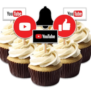 Sofortiger Download - Youtube Party Cupcake Toppers - Youtube Party Dekorationen - Youtube Cake Toppers - Youtube DRUCKBAR