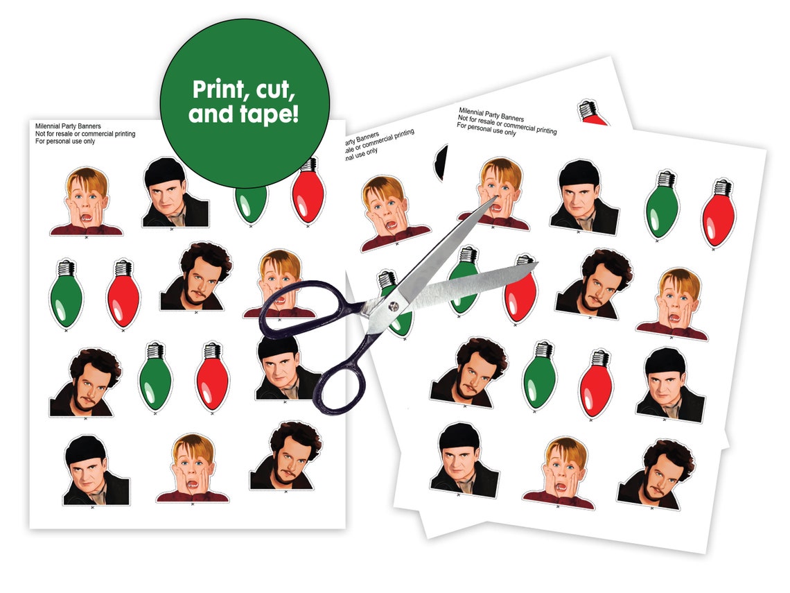 Instant Download Home Alone Holiday Cupcake Toppers Home Etsy