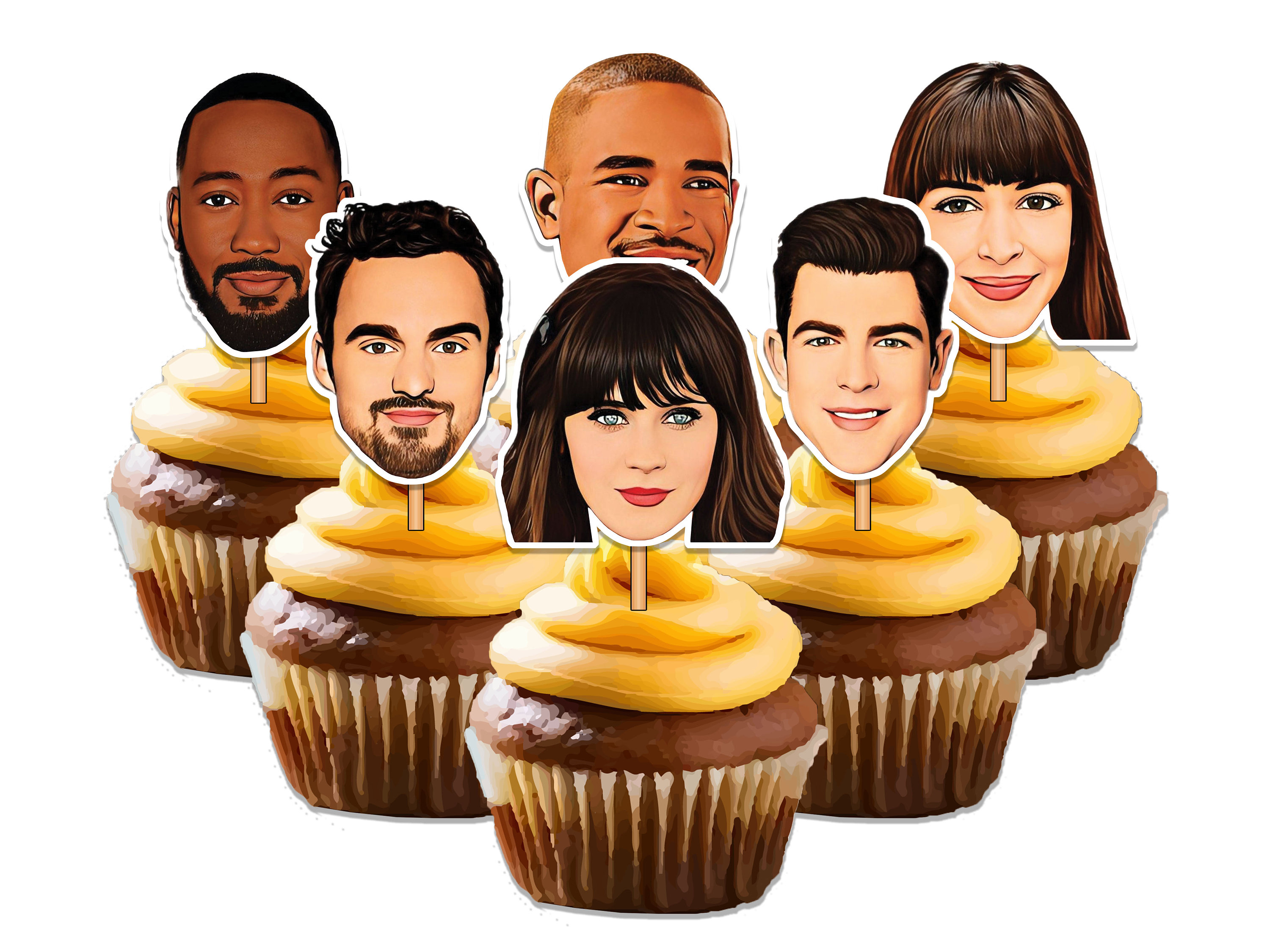 Instant Download- New Girl Cupcake Toppers- Gave Me Cookie  Birthday Cake Toppers- New Girl TV Show Party- New Girl PRINTABLE