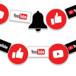 Sofortiger Download - Youtube Party Banner - Youtube Party Dekorationen - Youtube Party - Youtube DRUCKBAR
