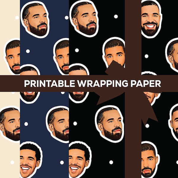 Instant Download- 8.5 x 11 Printable Drake Wrapping Paper - Drake Digital Paper- DIY OVO Drake Party Decor- Drake PRINTABLE