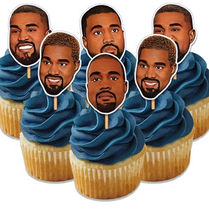 Instant Download Kanye Cupcake Toppers Kanye West Birthday Cake Toppers ...