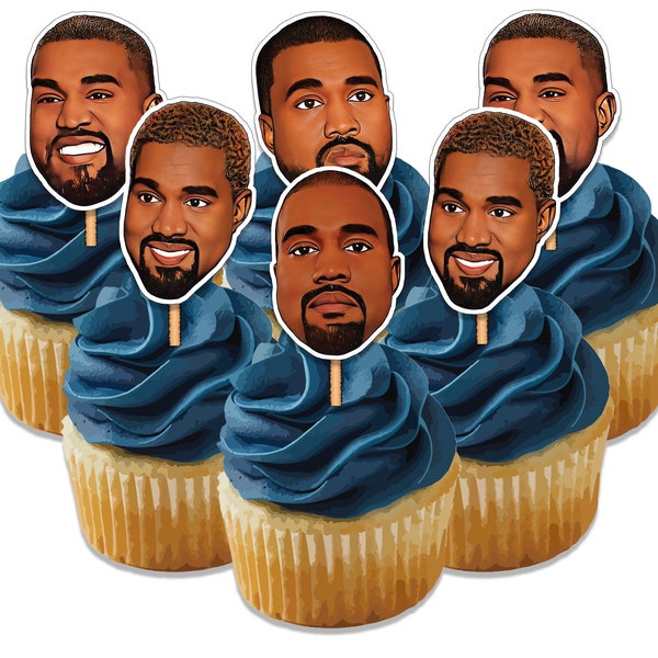 Instant Download- Kanye Cupcake Toppers- Kanye West Birthday Cake Toppers- Ye Party Decorations- Kanye PRINTABLE