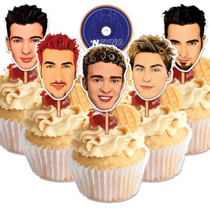 Instant Download- Boy Band Cupcake Toppers- 90s 2000s Birthday Cake Toppers- Boy Band y2k Party- PRINTABLE