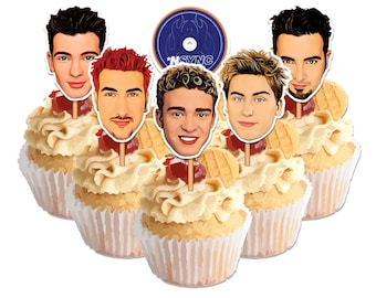 Instant Download- Boy Band Cupcake Toppers- 90s 2000s Birthday Cake Toppers- Boy Band y2k Party- PRINTABLE