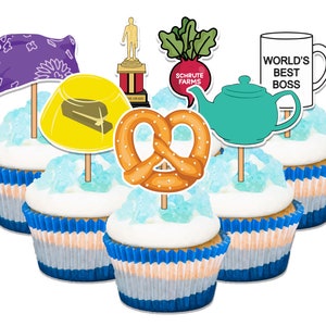 Instant Download- The Office Cupcake Toppers- The Office Birthday Cake Toppers- Office Theme Party Decorations- The Office US PRINTABLE