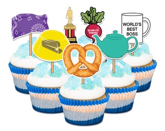 Instant Download- The Office Cupcake Toppers- The Office Birthday Cake Toppers- Office Theme Party Decorations- The Office US PRINTABLE