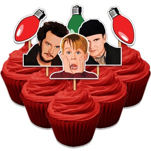 Sofortiger Download - Home Alone Urlaub Cupcake Toppers - Home Alone Weihnachten Kuchen Topper - Home Alone Party - allein zu Hause DRUCKBAR