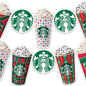 Download instantâneo - Banner de férias da Starbucks - Banner de aniversário da Starbucks - Festa do café Starbucks - Natal da Starbucks para impressão