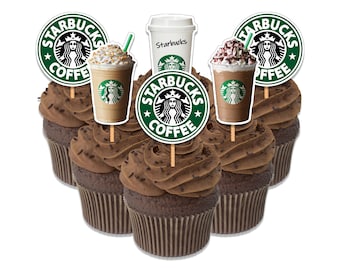 Instant Download- Starbucks Cupcake Toppers- Starbucks Birthday Cake Toppers- Starbucks Coffee Party- Starbucks PRINTABLE