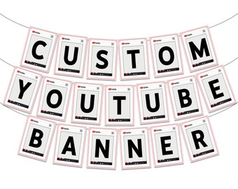 Instant Download- Custom Youtube Party Banner- Youtube Party Decorations- Youtube Party- Full Alphabet PRINTABLE