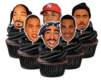 Instant Download- Rap Legends Cupcake Toppers- 90s 2000s Rapper Birthday Cake Toppers- Hip Hop Party- Rappers PRINTABLE