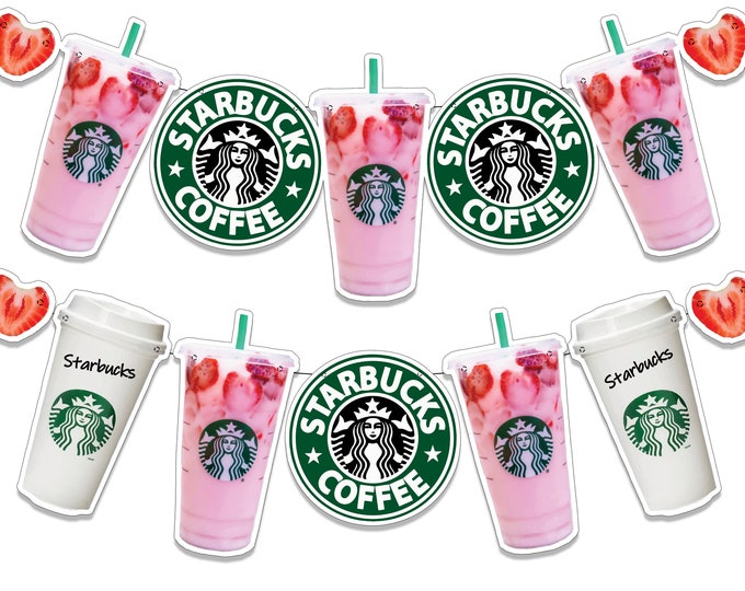Starbuck Party Kit, Starbucks Napkins, Starbucks Cups, Starbucks Plates, Starbucks Stickers