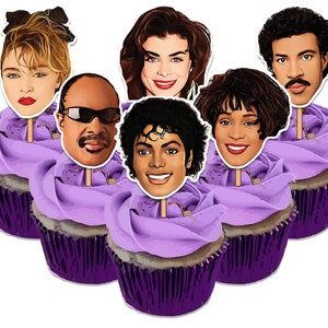 Instant Download- 80s Icon Cupcake Toppers- 1980s Music Birthday Cake Toppers- 80s Theme Party- Retro PRINTABLE