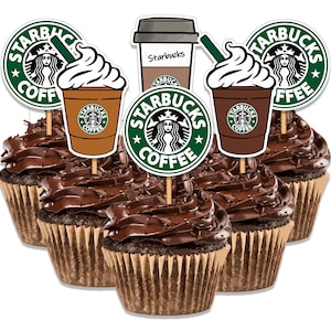 Instant Download- Starbucks Cupcake Toppers- FRAPPE Birthday Cake Toppers- Starbucks Coffee Party- Starbucks PRINTABLE