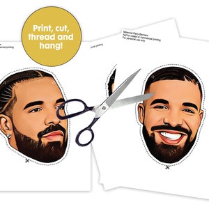 Direkt nedladdning - Drake festbanderoll - Drake födelsedagsbanderoll - DIY OVO Drake festdekor - Drake utskrivbar bild 2