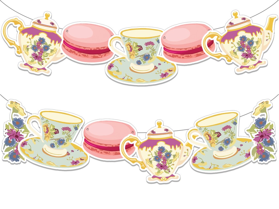 Instant Download Tea Party Banner Tea Party Birthday Banner High Tea
