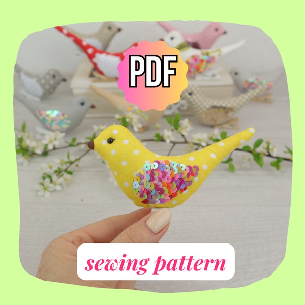 Bird Sewing Pattern  PDF Pattern Do It Yourself Fabric Birds
