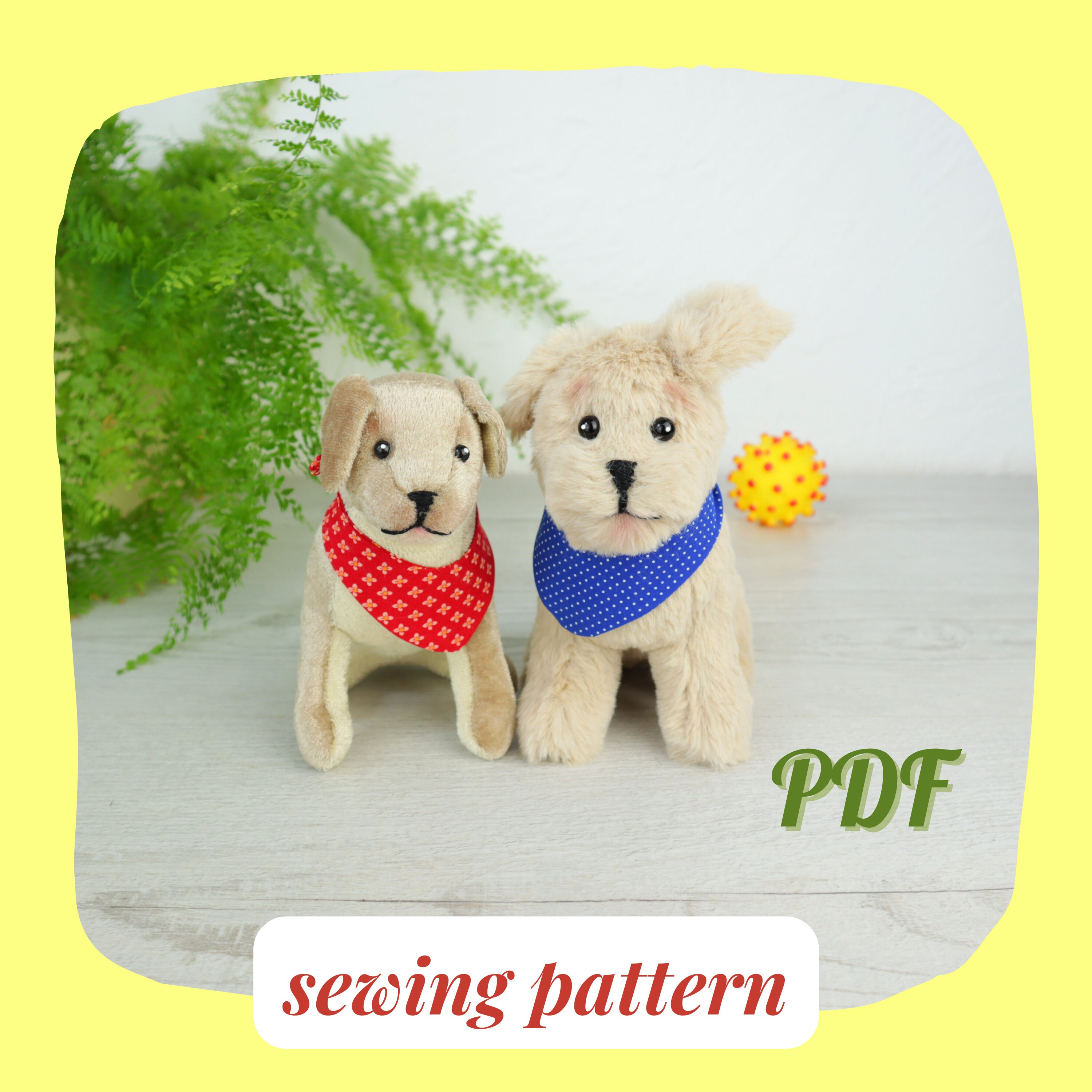 Dog Sewing Pattern PDF Digital Download Do It Yourself Plush Etsy UK