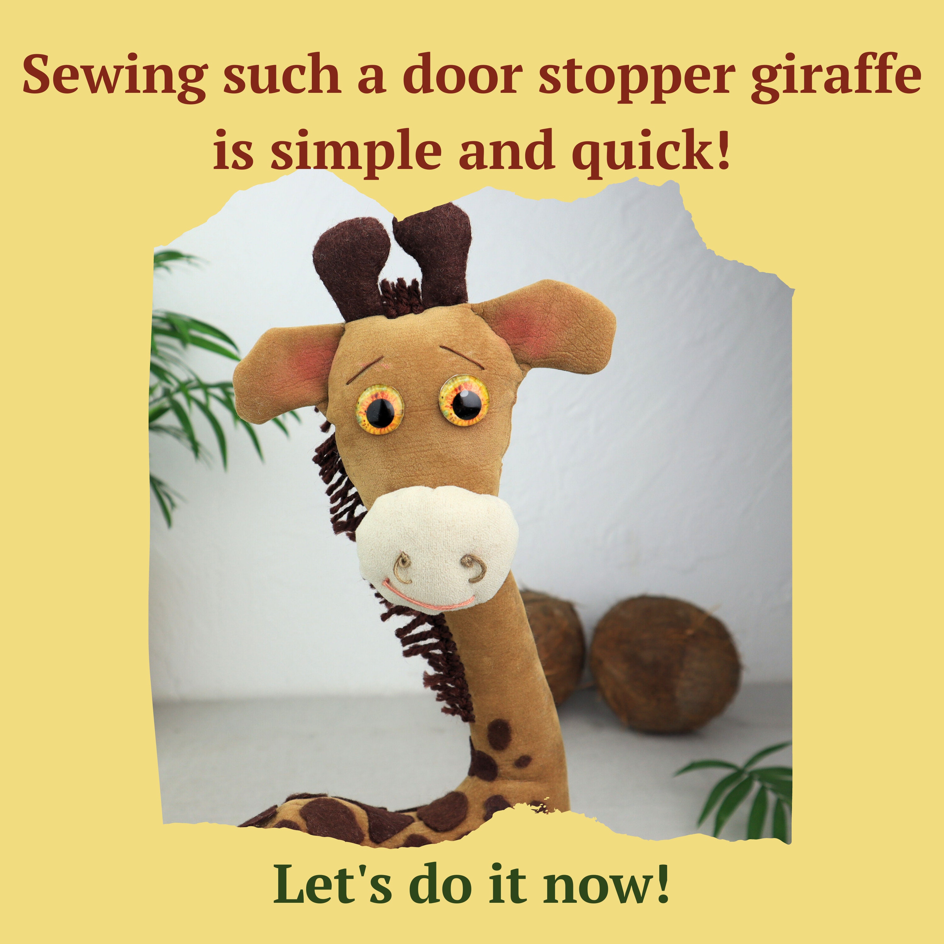 Giraffe Door Stop PDF Sewing Pattern Door Draft Stopper Make Your Own