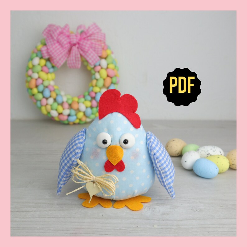 Chicken Easy Sewing Pattern PDF DIY Easter Ornament Do It Yourself