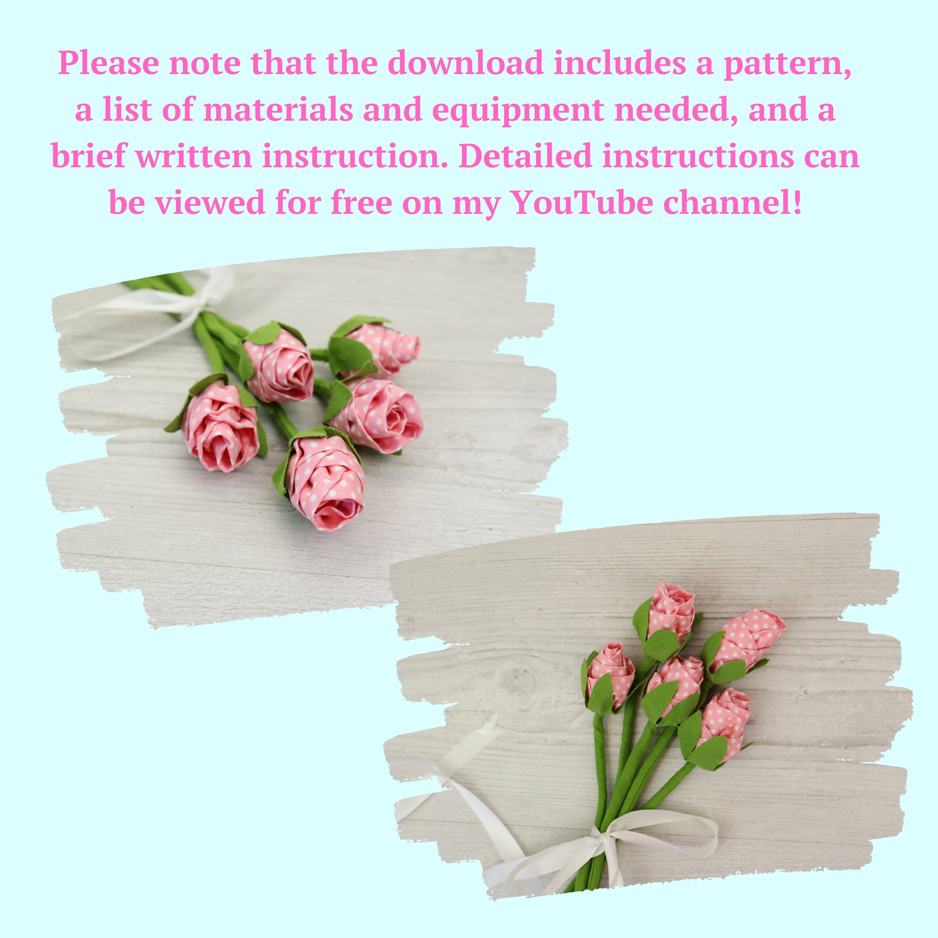 Flower Sewing Pattern Fabric Rose Easy DIY - Etsy
