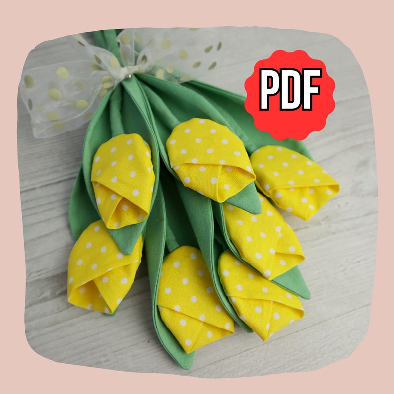 Flower Sewing Pattern Fabric Tulips Easy DIY Etsy