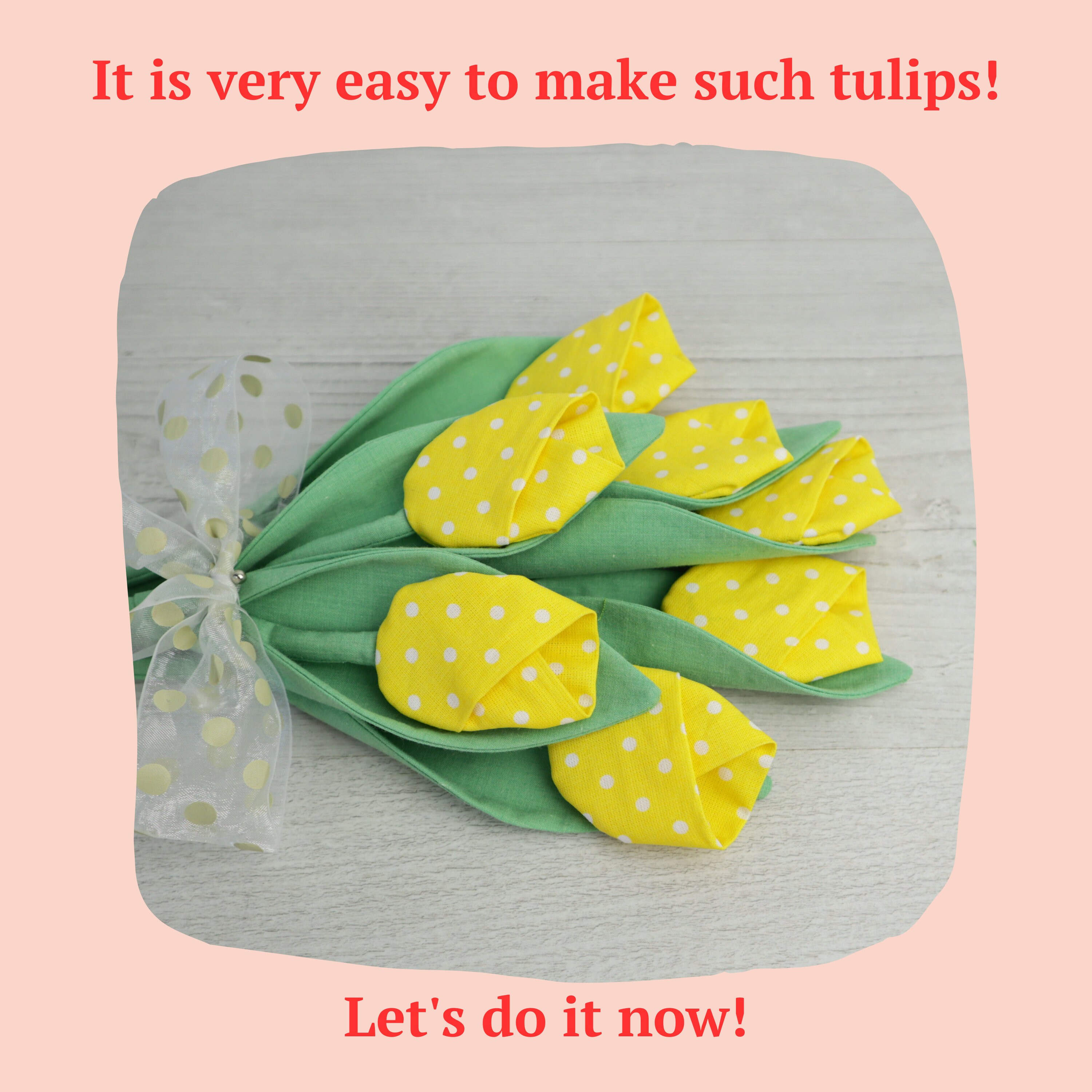 Flower Sewing Pattern Fabric Tulips Easy DIY Etsy