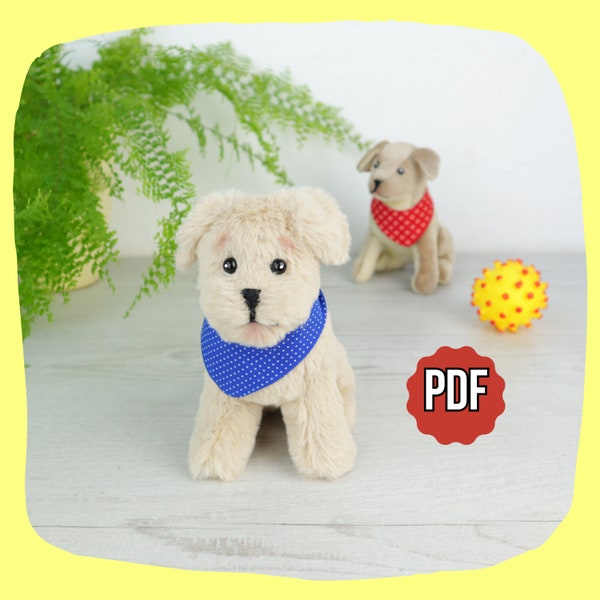 Dog Sewing Pattern PDF Digital Download Plush Dog Do It Yourself