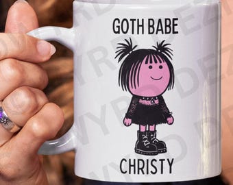 Tazza o sottobicchiere personalizzato in stile gotico, un regalo carino e originale.