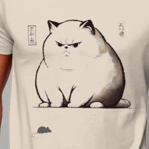 浮世絵猫Tシャツ：不機嫌そうな日本のアートTシャツ