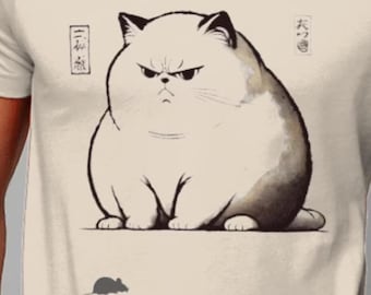Ukiyo-e Cat T-Shirt: Grumpy Japanese Art Tee