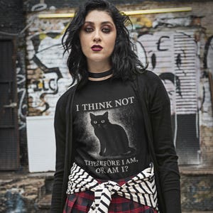Vintage style Emo tee with black cat