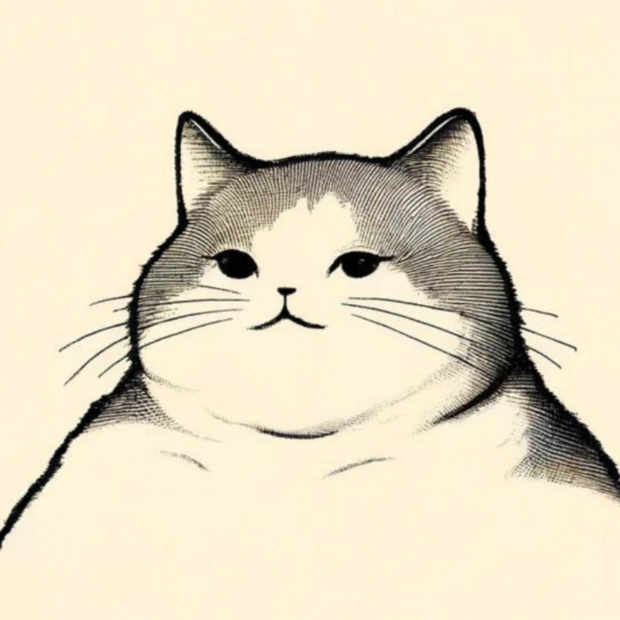 Japanese Art Vintage Print, Japanese Cat Art, Matsumoto Hoji