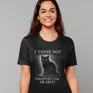 Unisex cotton tee with retro cat design and humour