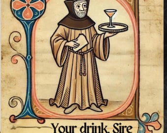 Posavasos de monje medieval: decoración de bar "Tu Señor de la Bebida"