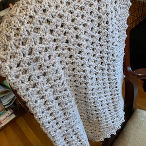 Beautiful crochet Baby baby blanket . Gray. Hand  crocheted.
