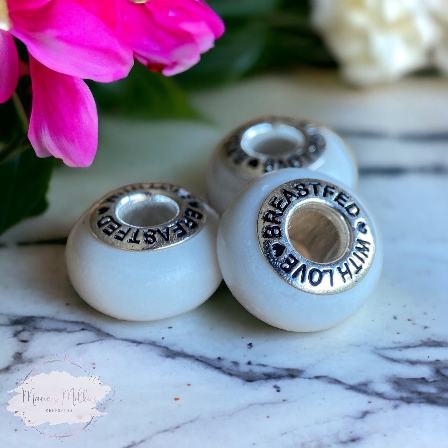 Breastmilk Charm bead Keepsake Personalised Jewellery Personalised