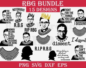 Ruth Bader Ginsburg I Dissent SVG png Vinyl Cut File for Cricut and Silhouette dxf svg jpg pdf