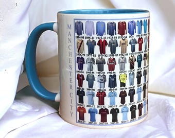 Manchester City shirt history Mug
