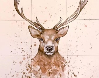 Stag on Tiles (Made to order)
