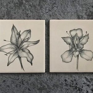 Flowers on Ceramic Tiles
