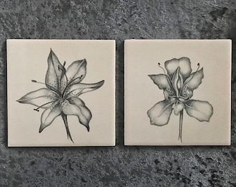 Flowers on Ceramic Tiles