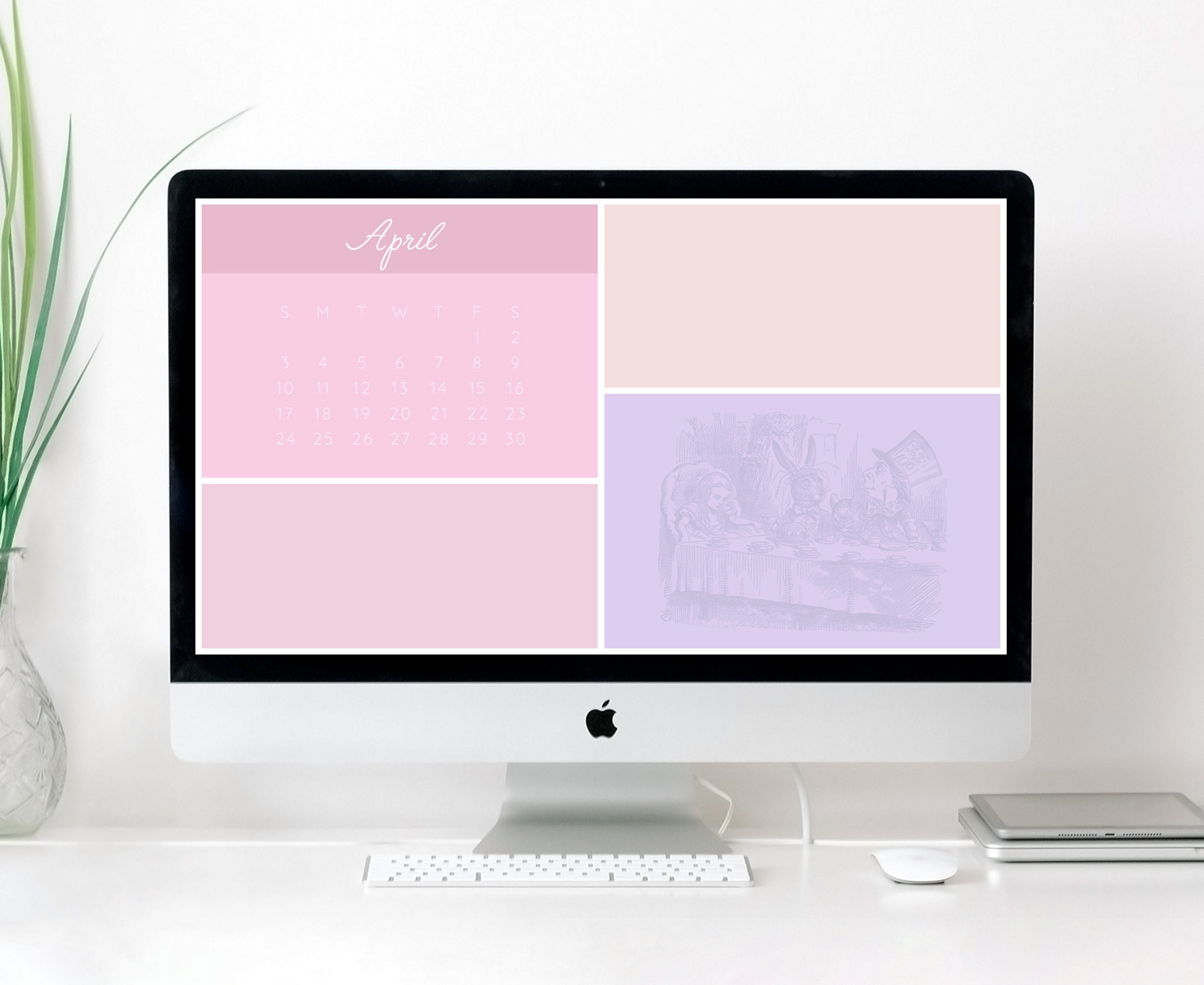 Alice in Wonderland 2022 Calendar Desktop Wallpaper Color 4 - Etsy Canada