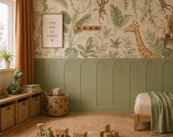 Bogenförmige Wandpaneele | Lackierbare HDF-Wandleiste | Modulare Wanddekoration für Kinderzimmer, Schlafzimmer und Wohnzimmer | 70 x 25 cm