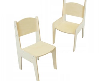 Adjustable Wooden Kids Chair – 3 Heights for Infant, Toddler & Preschooler | Natural Wood | Safe, Durable and Perfect for Playroom